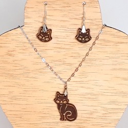 Cat wooden jewelry