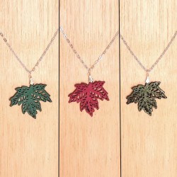 Maple leaf leather pendant